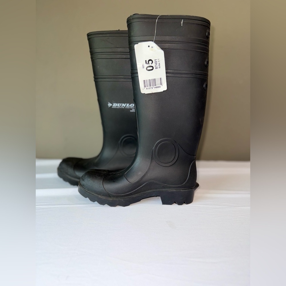 Dunlop 87401 series Buffalo Plain Toe Knee Boots M/5 W/7 NWT - Picture 2 of 7